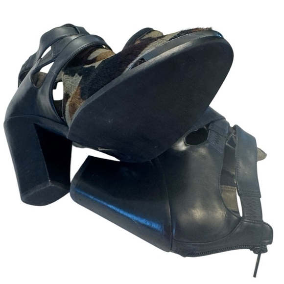 Gianni Bini Dyed Calf Hair/ Real Fur Murphy Camo Short Block Stud Heel Boots - Picture 8 of 9